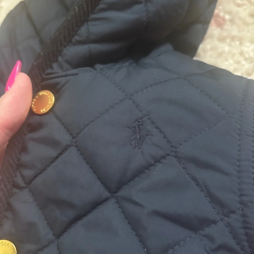 Ralph Lauren Baby Quilted Snowsuit Bunting 6M – Pink & Navy Hooded One Piece